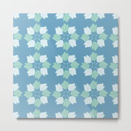Silverleaf Greenery Medallion Pattern Metal Print