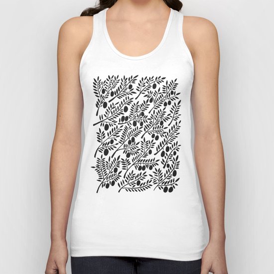 Black Olive Branches Unisex Tank Top