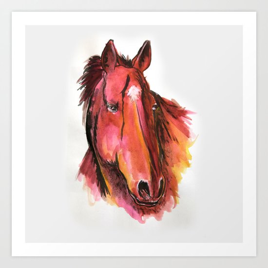 Hand Rendered Horse Art Print
