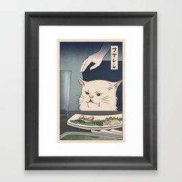 Woman Yelling at Cat Meme - Ukiyoe style (2 in series of 2) Art Print Framed Art Print