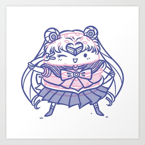 Cheeseburger Sailor Moon Art Print