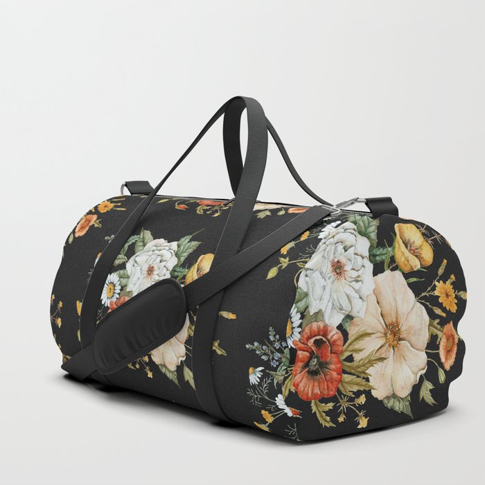 Wildflower Bouquet on Charcoal Duffle Bag