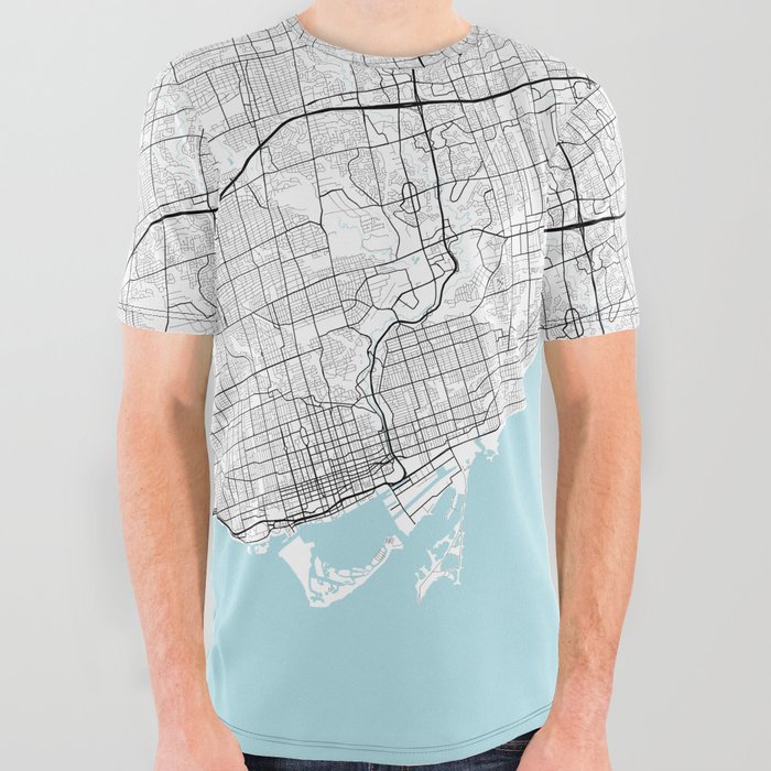 Toronto City Map of Ontario, Canada - Circle All Over Graphic Tee