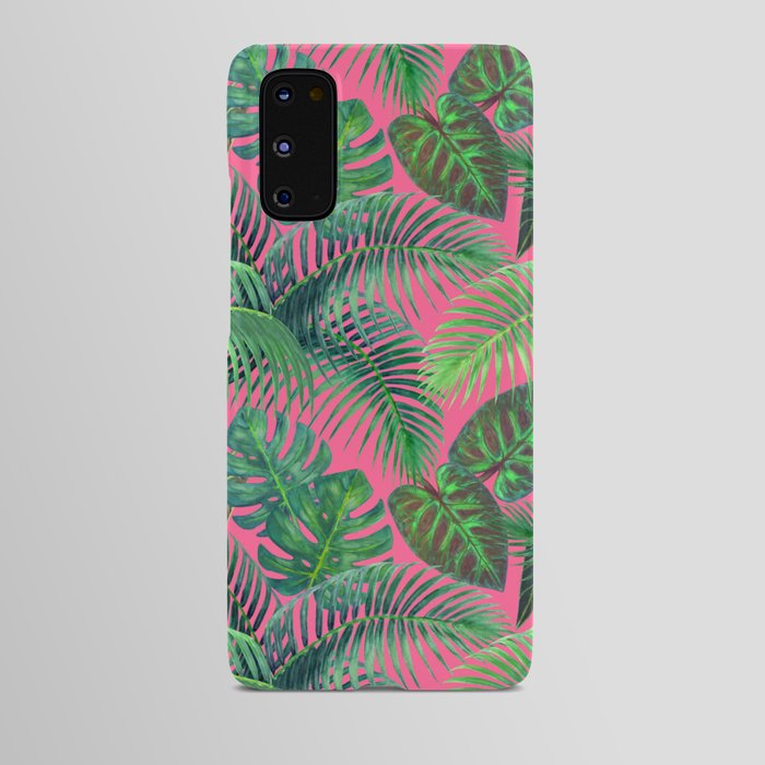 Tropical Palm Leaves On Pink Android Case