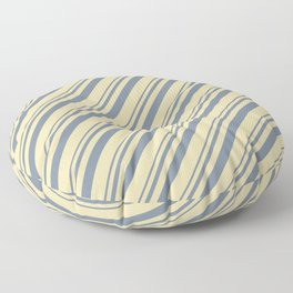 [ Thumbnail: Light Slate Gray & Tan Colored Lines Pattern Floor Pillow ]
