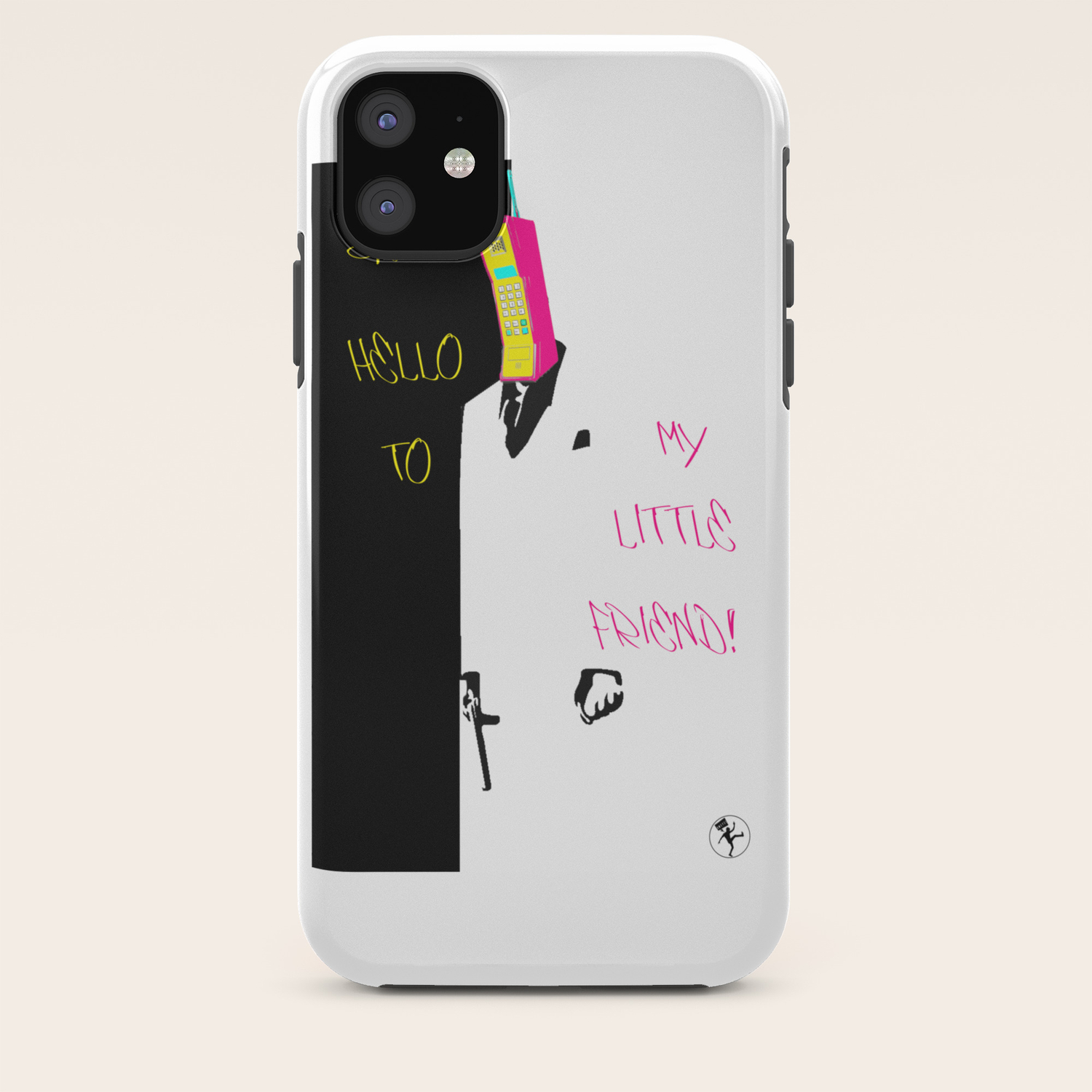 Montana Black Silhouette Stencil Say Hello Cell Phone 90s Style Black White With Neon Colors Pink Yellow Iphone Case By Aweye Society6