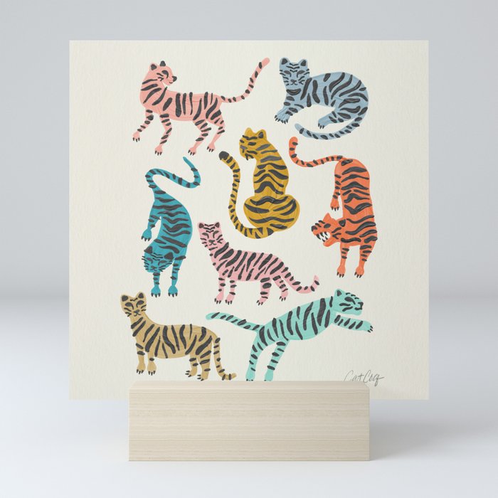 Tiger Collection – Retro Rainbow Mini Art Print