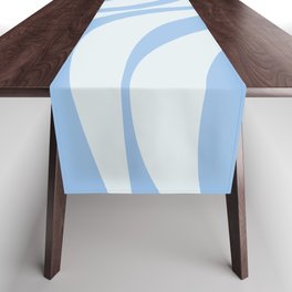 New Groove Retro Swirl Abstract in Powder Blue Table Runner