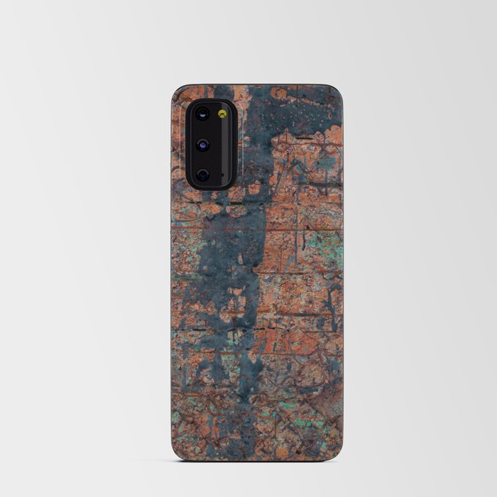 Abstract multicolor grunge background with abstract colored texture. Various color pattern elements. Old vintage scratches, stain, paint splats, brush strokes, dots, spots. Weathered wall background Android Card Case