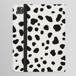 Polka Dots Dalmatian Spots Black And White iPad Folio Case