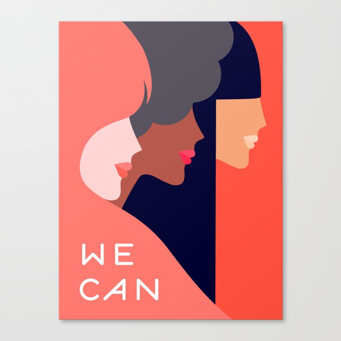 Together, we can  #girlpower Canvas Print
