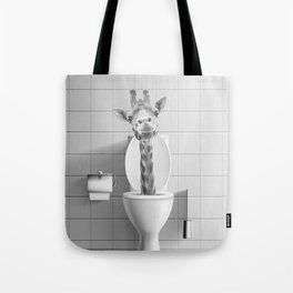 Giraffe in the Toilet Tote Bag