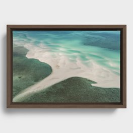 Watercolor Sandbar Framed Canvas