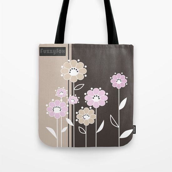 Floral applique . Retro . Tote Bag