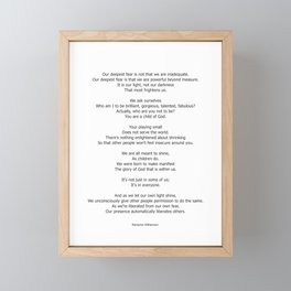 Our Deepest Fear Poem 2 #minimalist #quotes Framed Mini Art Print