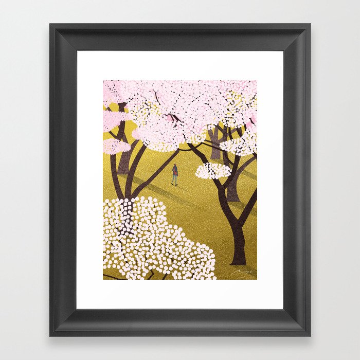 Under the Cherry Blossoms (2016) Framed Art Print