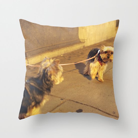 Cute Yorkshire lovers Throw Pillow