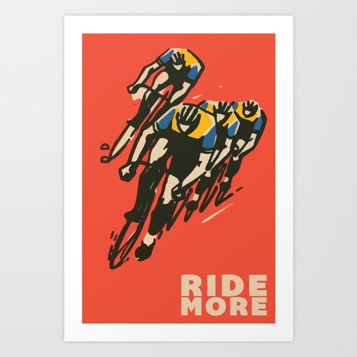 Ride More Vintage Bike Poster Art Print