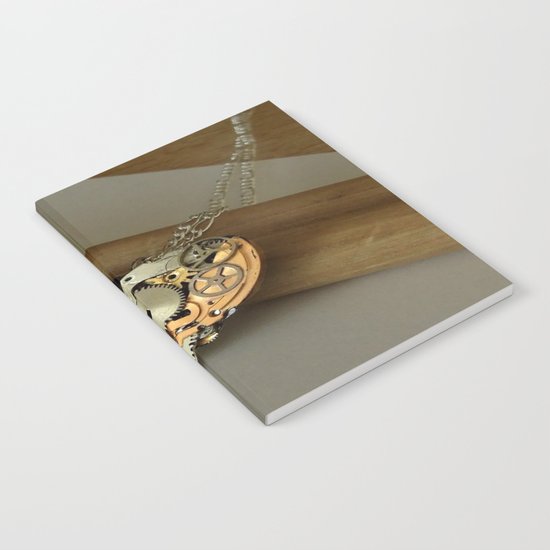 Steampunk Heart of Gold and Silver Notebook