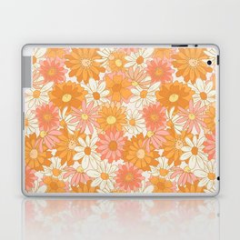 70s Floral - Pink & Orange Laptop & iPad Skin