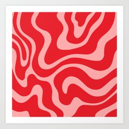 Warped Swirl Marble Pattern (red/pink) Art Print