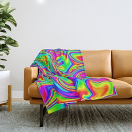 Psychedelic Rainbow Marbleized Pattern  Throw Blanket