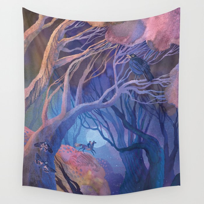 Blue top moon tapestry