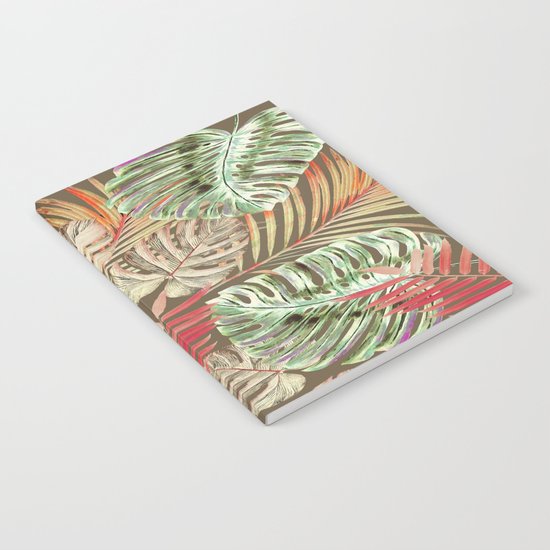 Jungle Tangle Red On Brown Notebook