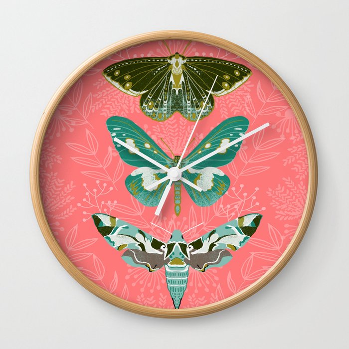 Lepidoptery No. 5 by Andrea Lauren  Wall Clock