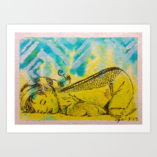 Taking a Wee Nap ( Sleeping Fairy ) Art Print