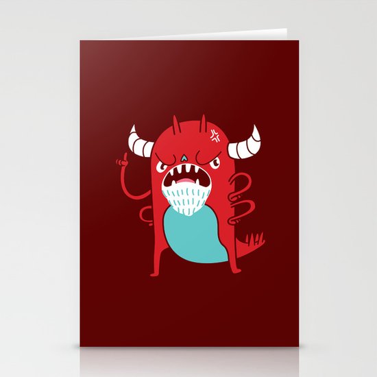 Monster Nagging Stationery Cards