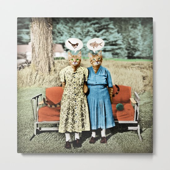 Two Cool Kitties: What's for Lunch? Metal Print