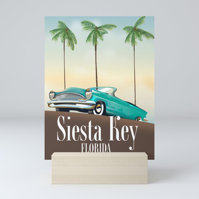 Siesta Key Florida travel poster Mini Art Print