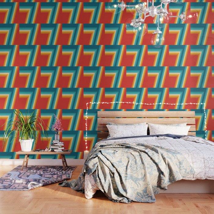 Colorful Retro Stripes 70s 80s Abstract Design Wallpaper By Pelaxy Society6 Here are only the best 80s wallpapers. colorful retro stripes 70s 80s abstract design wallpaper by pelaxy