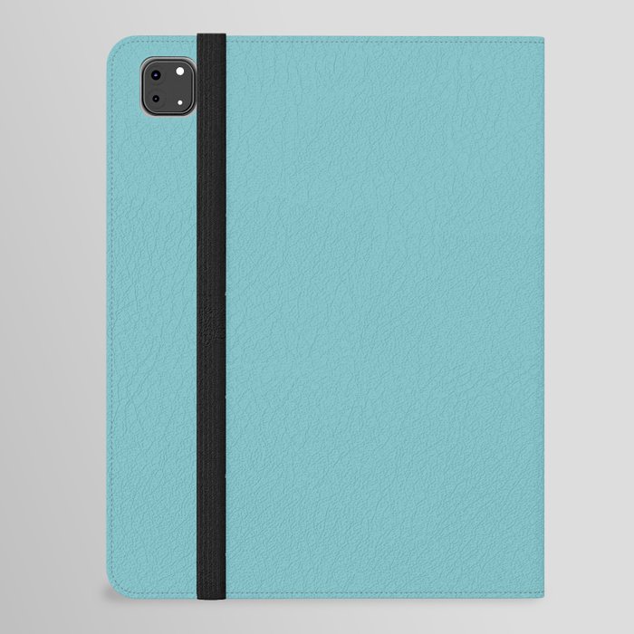 Medium Aqua Gray Solid Color Pantone Leisure Time 14-4815 TCX Shades of Blue-green Hues iPad Folio Case