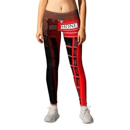 Red Phone Box- London England UK Leggings