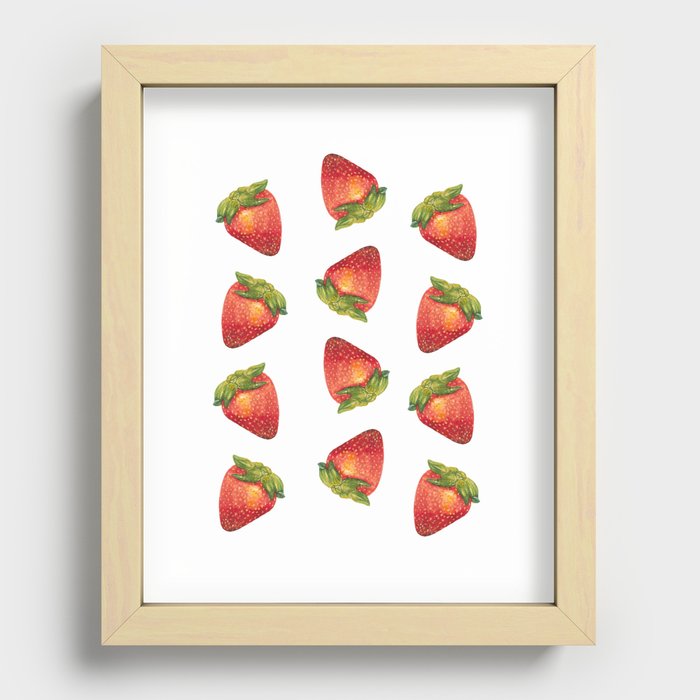 Dancing Strawberries Recessed Framed Print