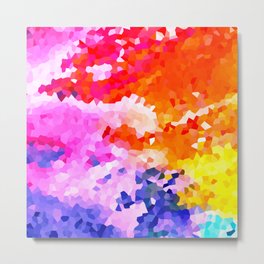 Colorful Rainbow with Pink Abstract Modern Stained Glass Metal Print | Pink, Geometric, Abstract, Shape, Fun, Modern, Graphicdesign, Bright, Shapes, Strainedglass 