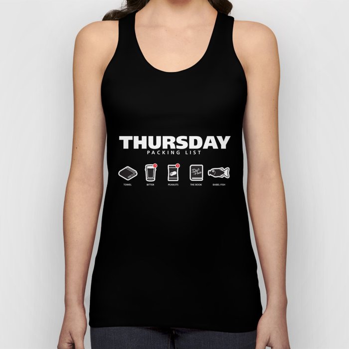 THURSDAY - The Hitchhiker's Guide to the Galaxy Packing List Tank Top