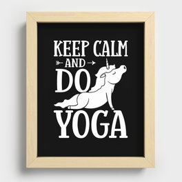 Yoga Unicorn Beginner Workout Quotes Meditation Recessed Framed Print