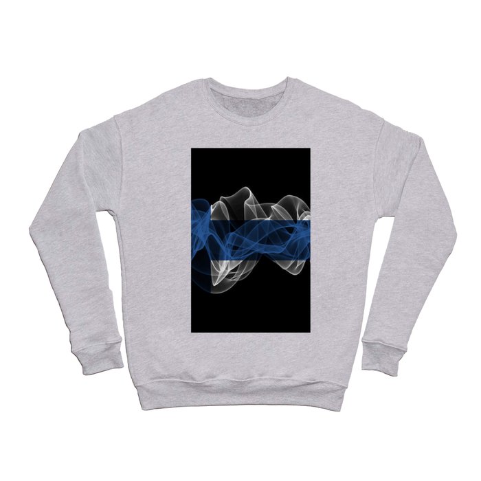 Finland Smoke Flag on Black Background, Finland flag Crewneck Sweatshirt