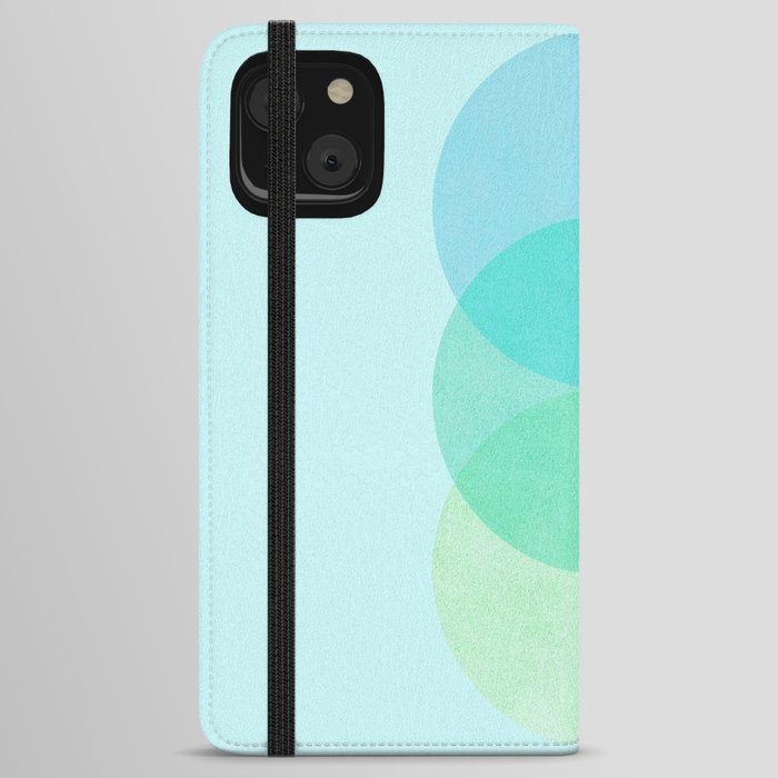 Abstraction_RAY_LIGHT_CIRCLE_BLUE_GREEN_NATURE_POP_ART_0531A iPhone Wallet Case