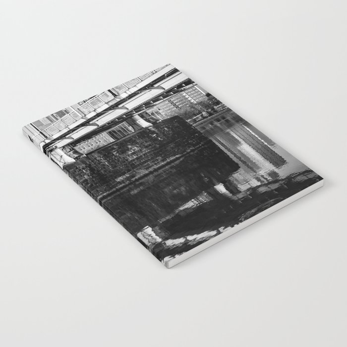 Pittsburgh Pennsylvania Steel City Skyline Bridge Black White Print Notebook