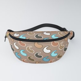 Modern Paisley pattern, Taupe, Turquoise and Rust Fanny Pack
