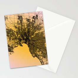 Australia, Melbourne - Hippie Map Stationery Card