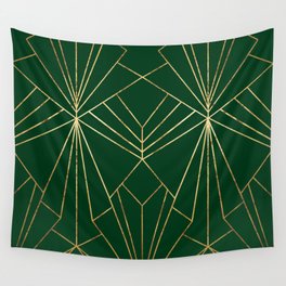Art Deco in Emerald Green - Large Scale Wall Tapestry