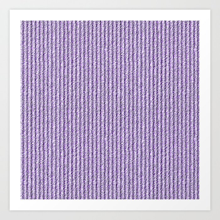 Rough Corduroy Narrow Stripes in Deep Lilac Pattern Art Print