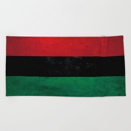 Distressed Afro-American / Pan-African / UNIA flag Beach Towel