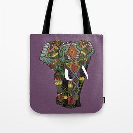 floral elephant violet Tote Bag