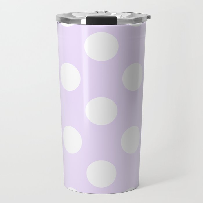 Geometric Orbital Circles In Pale Delicate Summer Fresh Lilac with White Dots Travel Mug